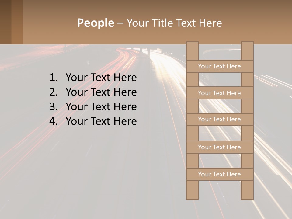A Highway With A Lot Of Traffic Going By At Night PowerPoint Template