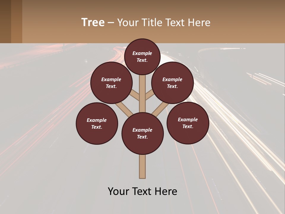 A Highway With A Lot Of Traffic Going By At Night PowerPoint Template