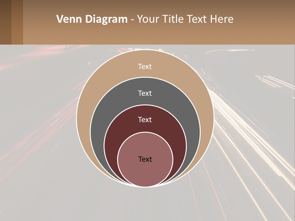 A Highway With A Lot Of Traffic Going By At Night PowerPoint Template