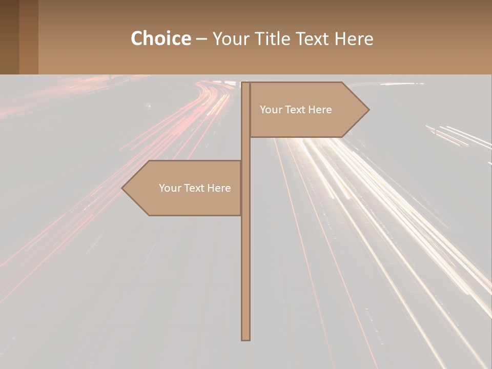 A Highway With A Lot Of Traffic Going By At Night PowerPoint Template