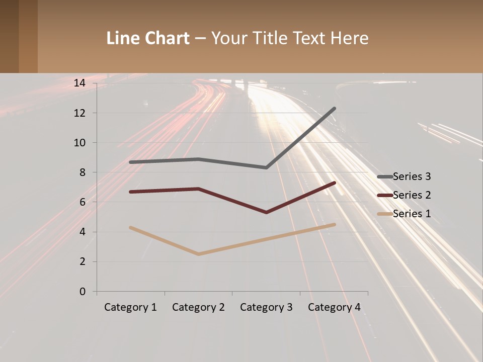 A Highway With A Lot Of Traffic Going By At Night PowerPoint Template