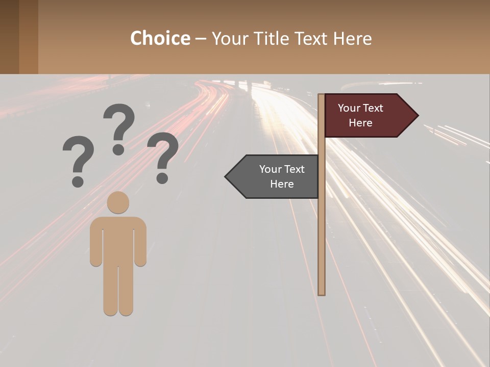 A Highway With A Lot Of Traffic Going By At Night PowerPoint Template