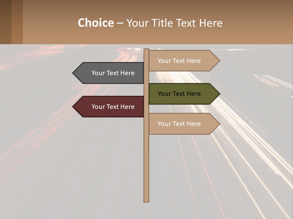 A Highway With A Lot Of Traffic Going By At Night PowerPoint Template