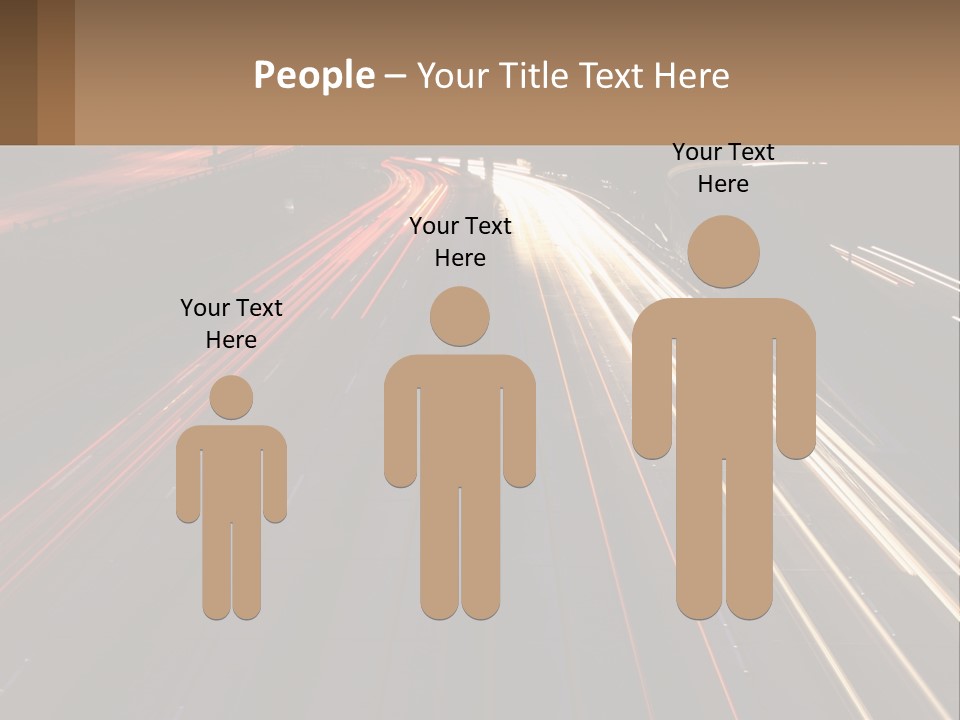 A Highway With A Lot Of Traffic Going By At Night PowerPoint Template