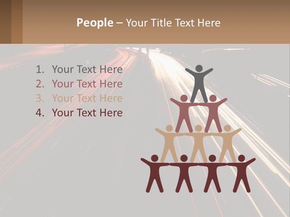 A Highway With A Lot Of Traffic Going By At Night PowerPoint Template