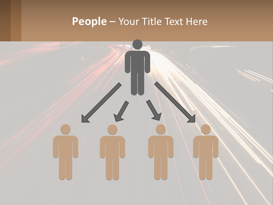 A Highway With A Lot Of Traffic Going By At Night PowerPoint Template