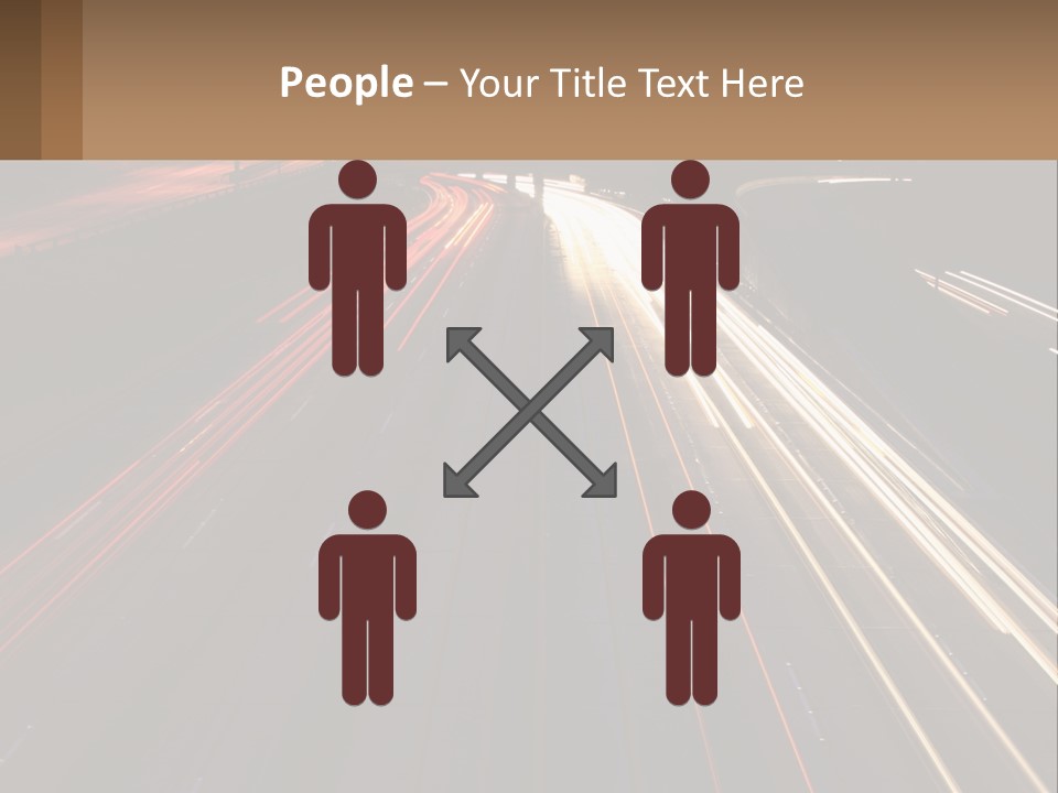 A Highway With A Lot Of Traffic Going By At Night PowerPoint Template