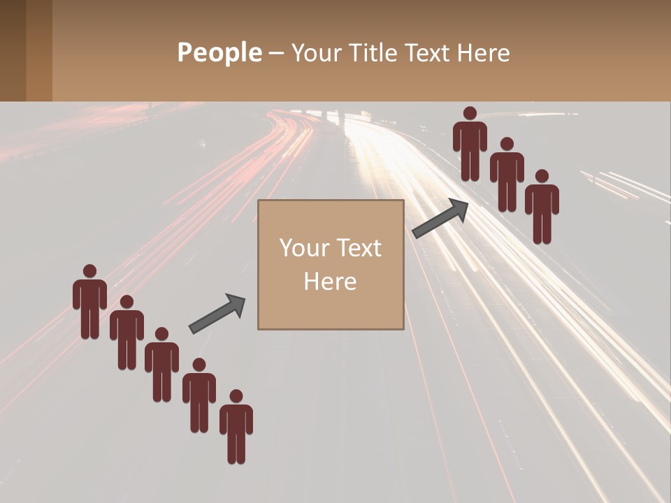 A Highway With A Lot Of Traffic Going By At Night PowerPoint Template