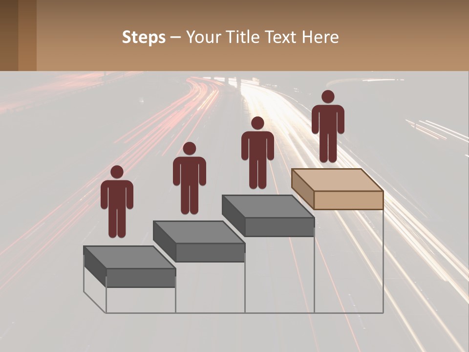 A Highway With A Lot Of Traffic Going By At Night PowerPoint Template