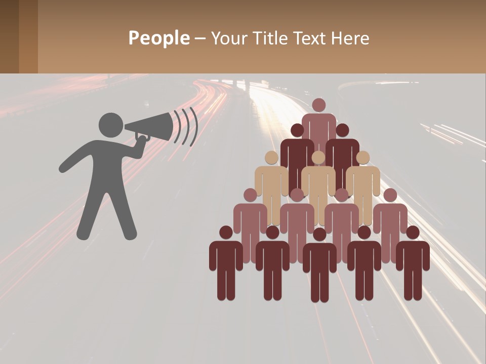 A Highway With A Lot Of Traffic Going By At Night PowerPoint Template