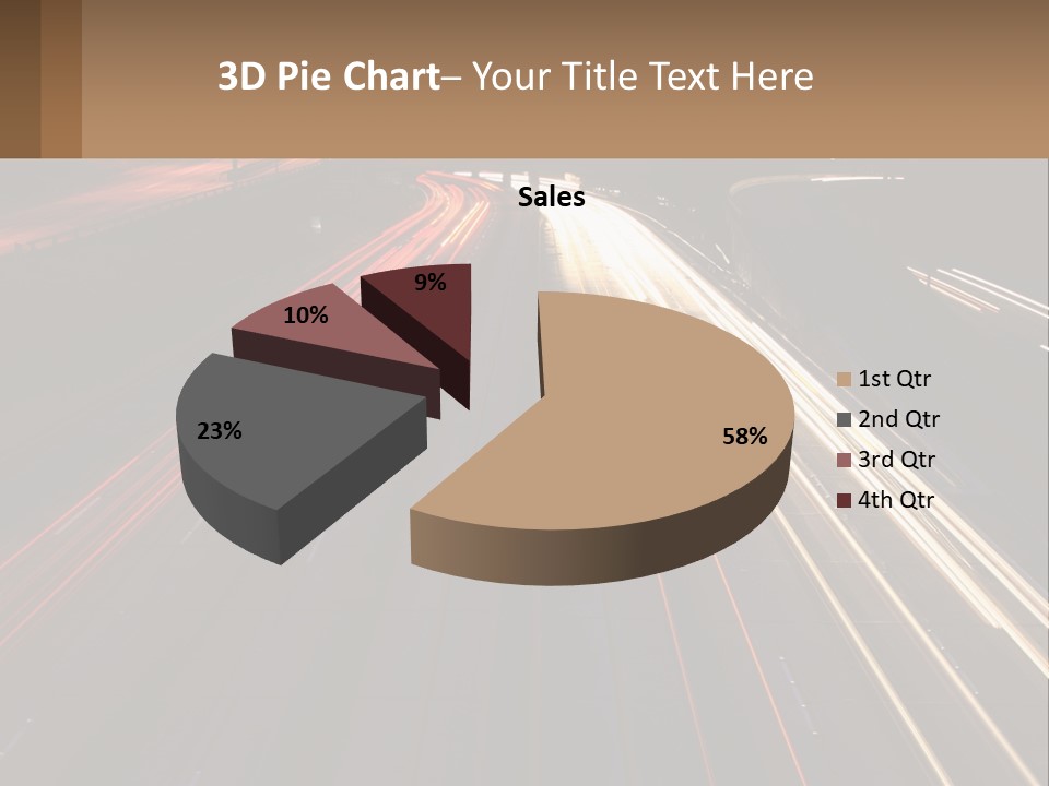 A Highway With A Lot Of Traffic Going By At Night PowerPoint Template