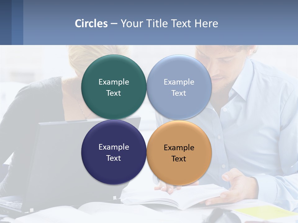 A Man And Woman Looking At A Laptop Screen PowerPoint Template