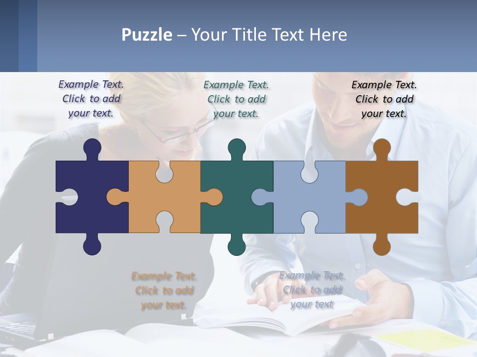 A Man And Woman Looking At A Laptop Screen PowerPoint Template