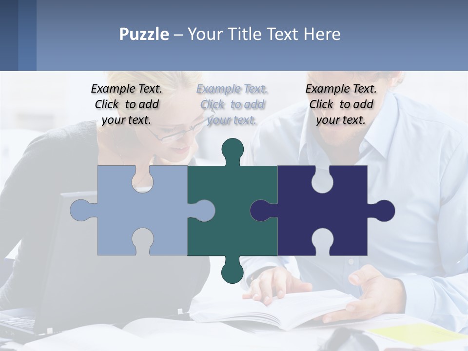 A Man And Woman Looking At A Laptop Screen PowerPoint Template