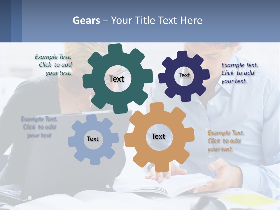 A Man And Woman Looking At A Laptop Screen PowerPoint Template