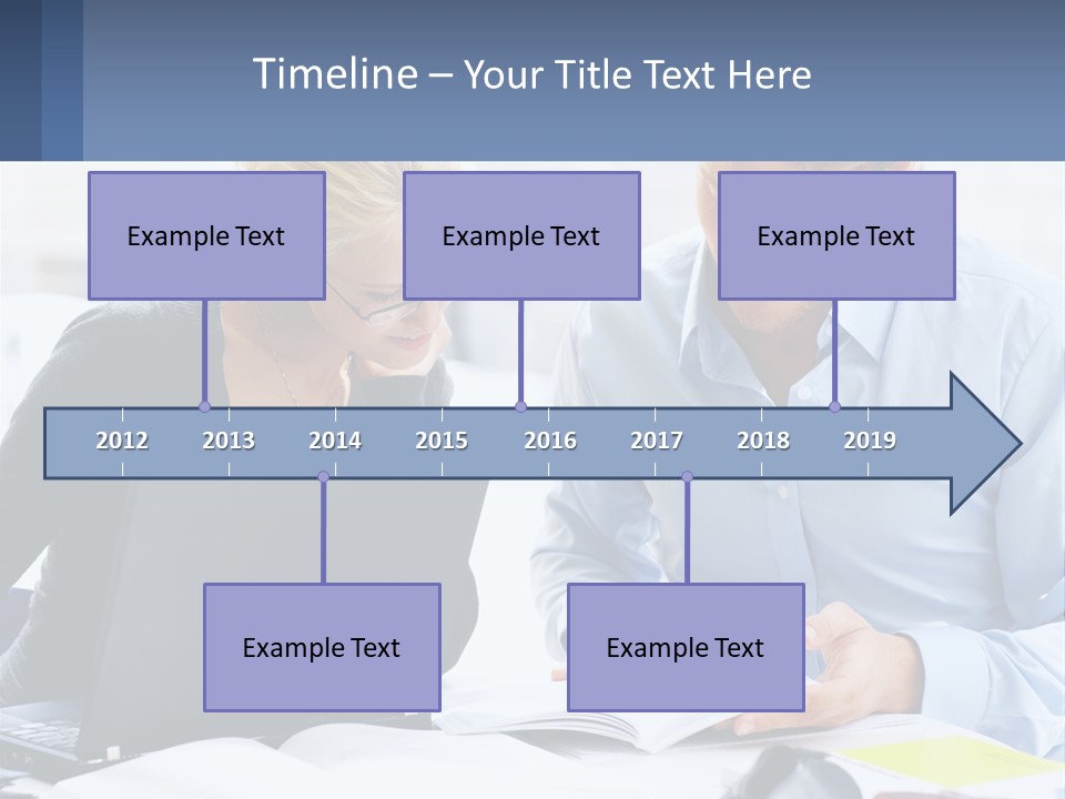 A Man And Woman Looking At A Laptop Screen PowerPoint Template