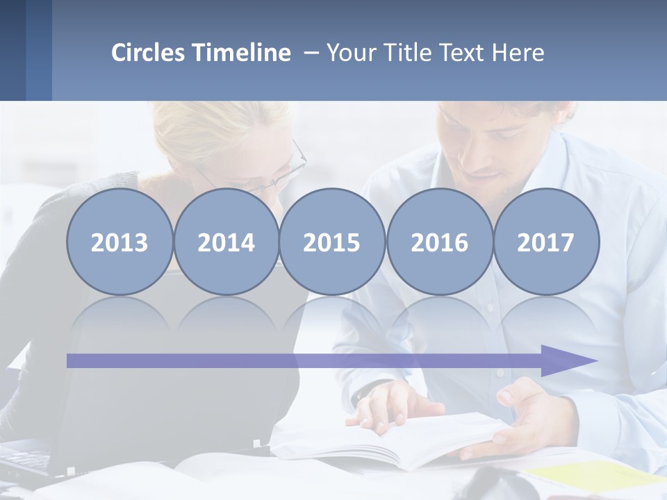 A Man And Woman Looking At A Laptop Screen PowerPoint Template