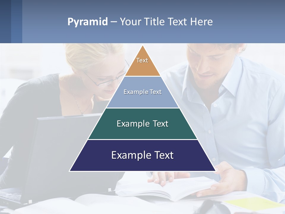 A Man And Woman Looking At A Laptop Screen PowerPoint Template