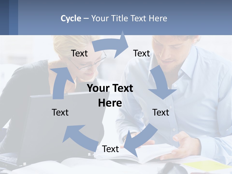 A Man And Woman Looking At A Laptop Screen PowerPoint Template