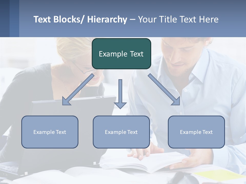 A Man And Woman Looking At A Laptop Screen PowerPoint Template