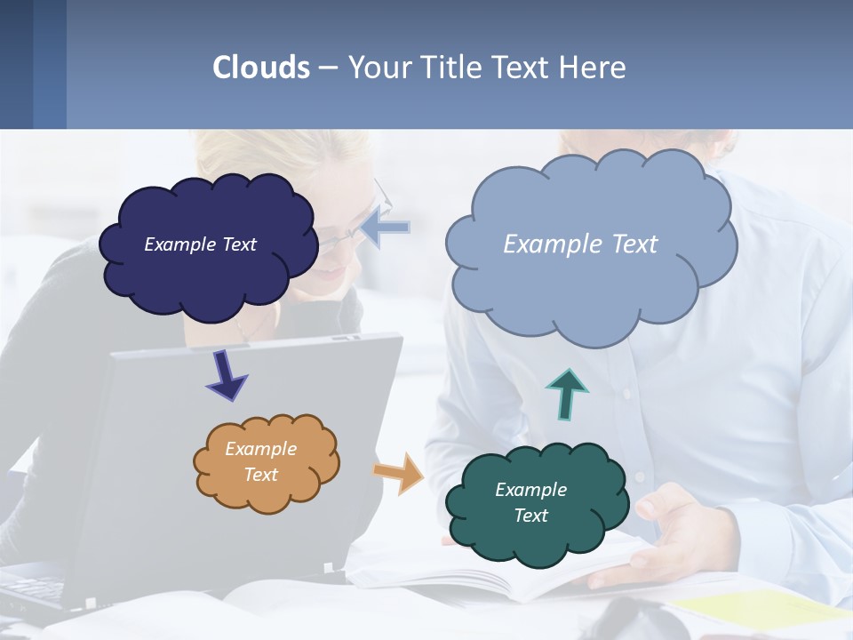 A Man And Woman Looking At A Laptop Screen PowerPoint Template