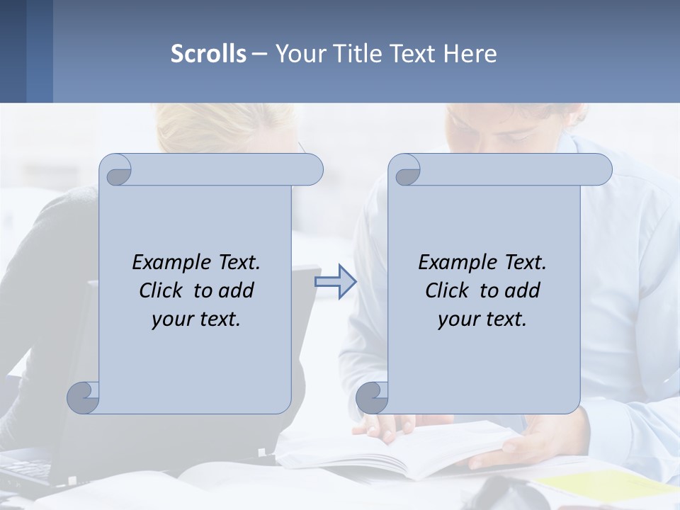 A Man And Woman Looking At A Laptop Screen PowerPoint Template