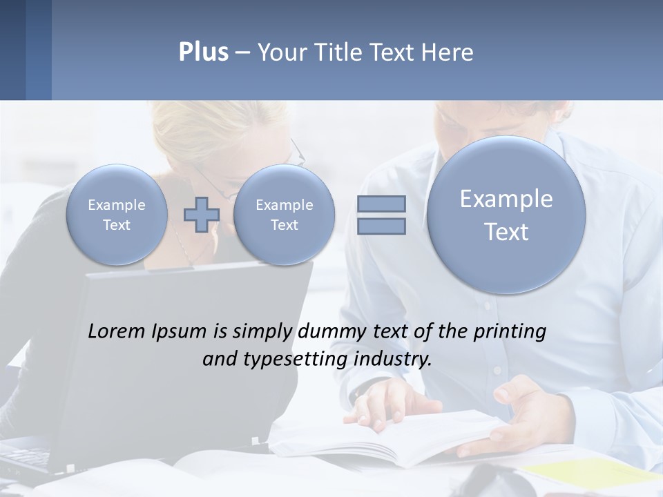 A Man And Woman Looking At A Laptop Screen PowerPoint Template