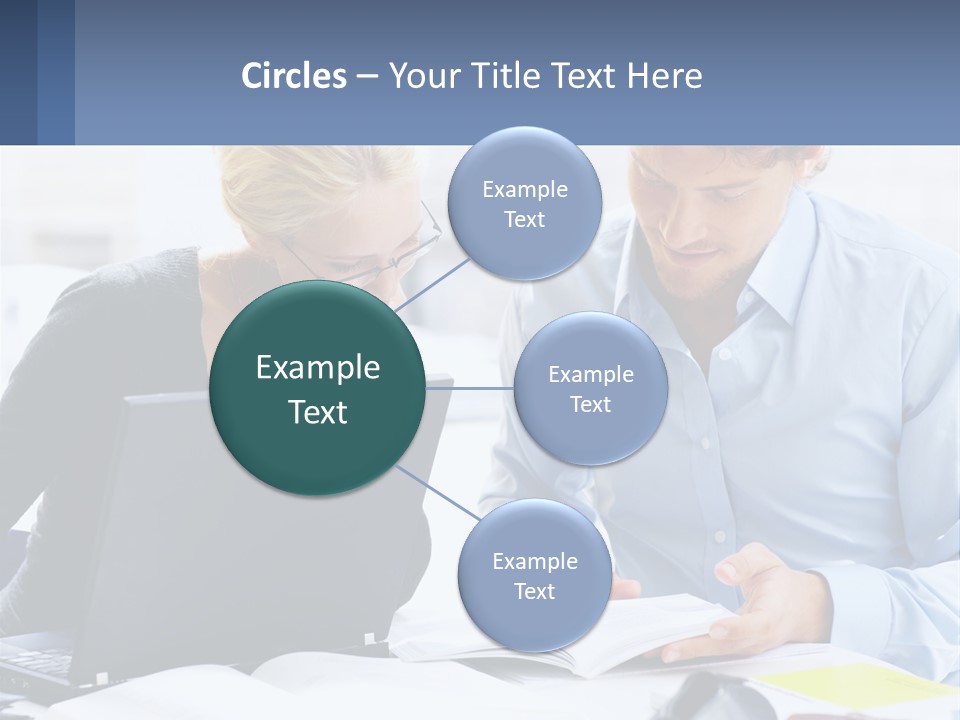 A Man And Woman Looking At A Laptop Screen PowerPoint Template