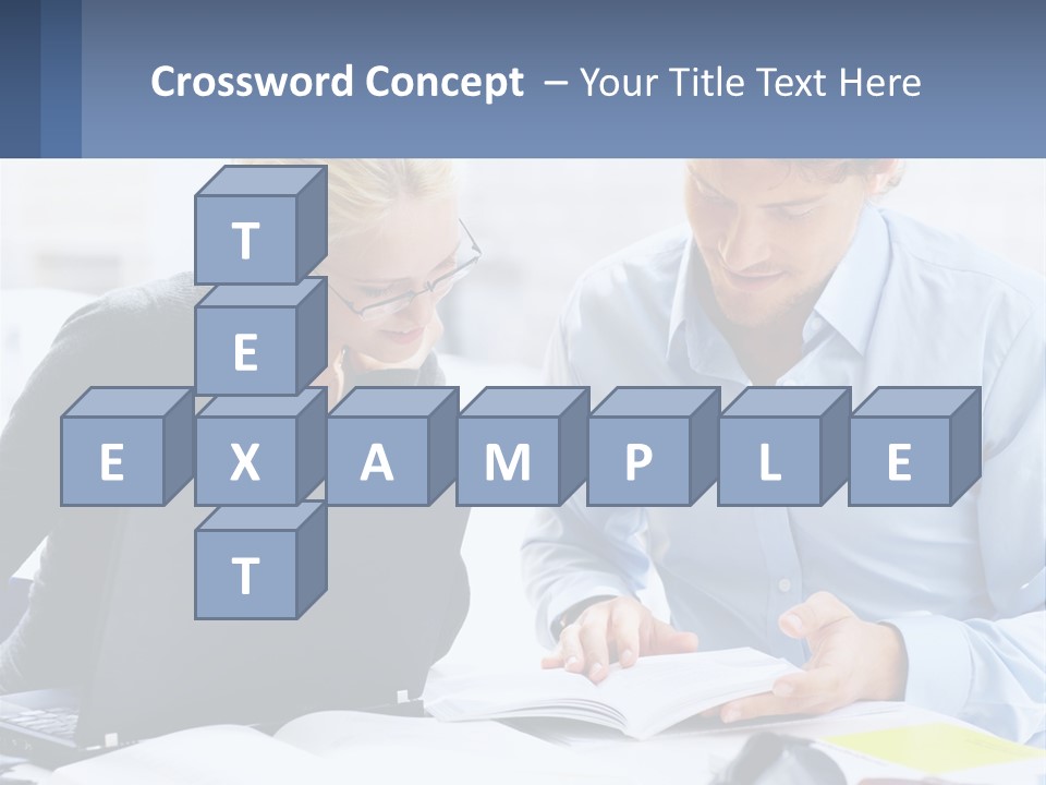 A Man And Woman Looking At A Laptop Screen PowerPoint Template