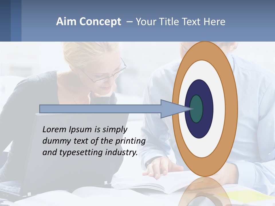 A Man And Woman Looking At A Laptop Screen PowerPoint Template