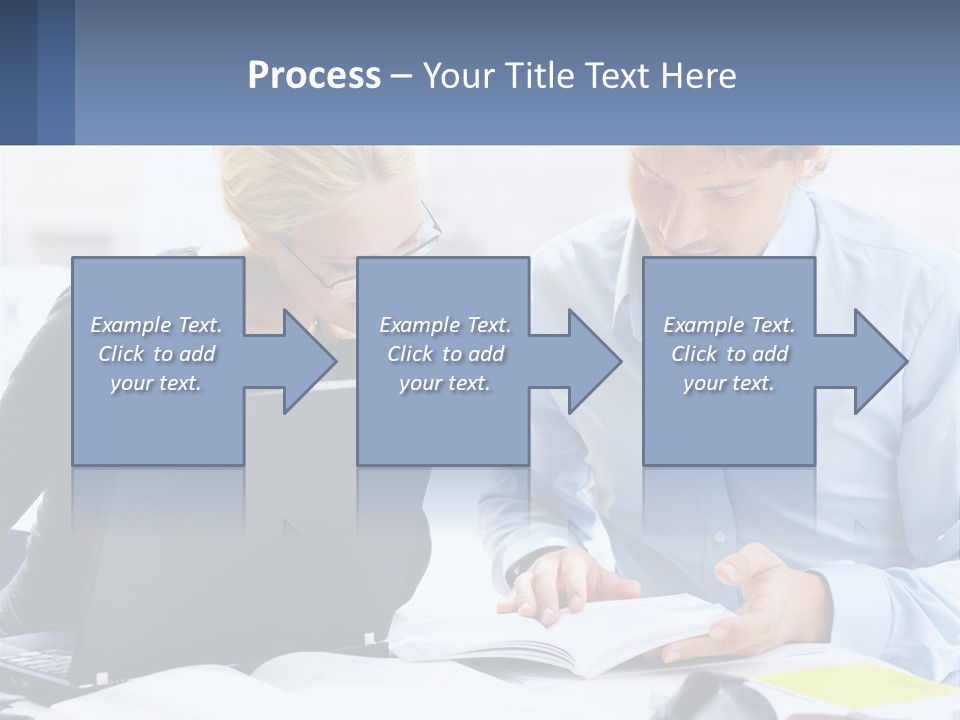 A Man And Woman Looking At A Laptop Screen PowerPoint Template