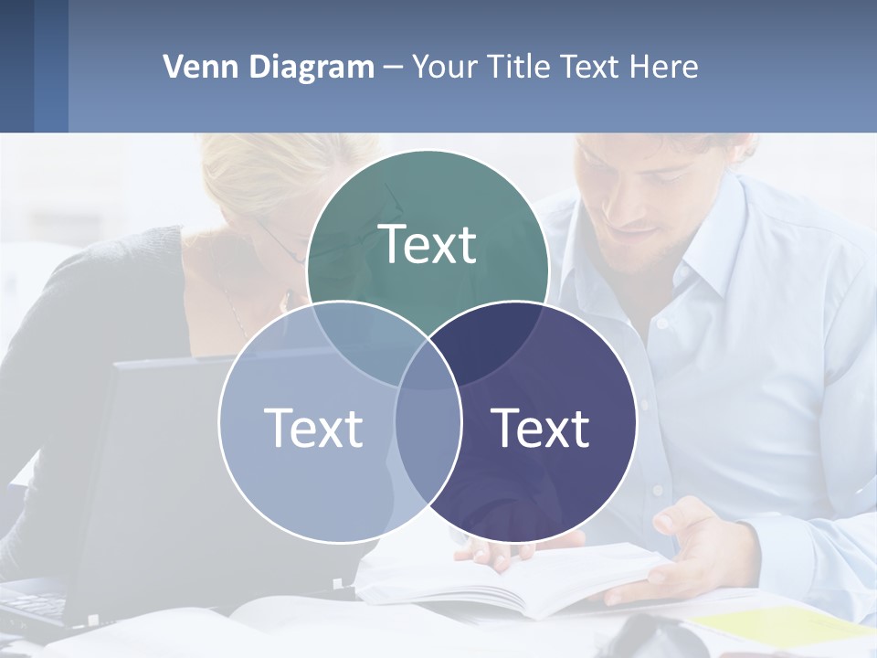 A Man And Woman Looking At A Laptop Screen PowerPoint Template