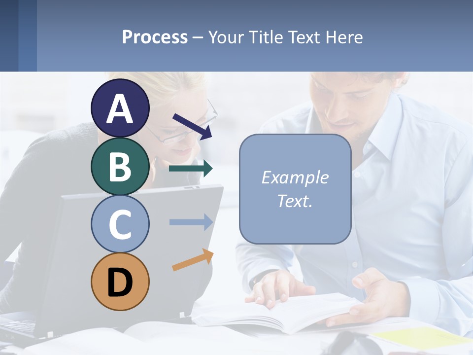 A Man And Woman Looking At A Laptop Screen PowerPoint Template