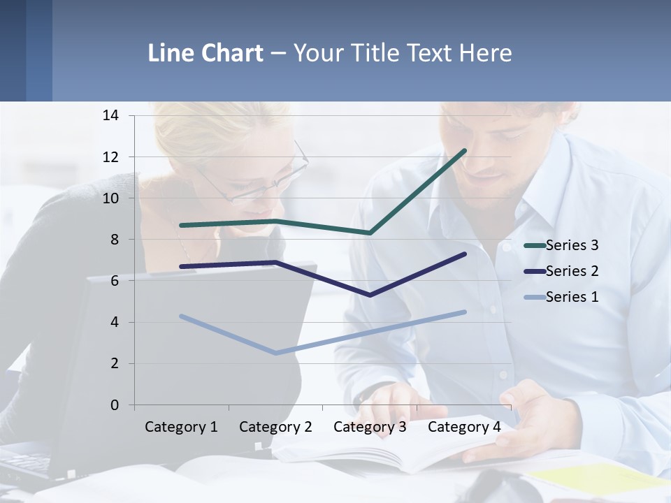 A Man And Woman Looking At A Laptop Screen PowerPoint Template