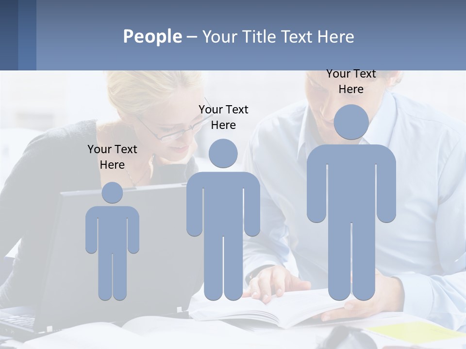 A Man And Woman Looking At A Laptop Screen PowerPoint Template