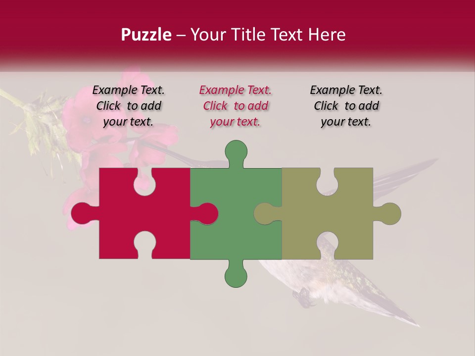 A Hummingbird With A Pink Flower In Its Beak PowerPoint Template