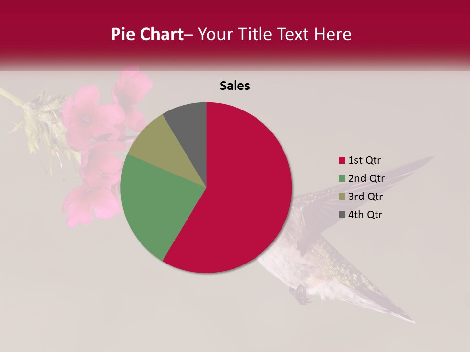 A Hummingbird With A Pink Flower In Its Beak PowerPoint Template