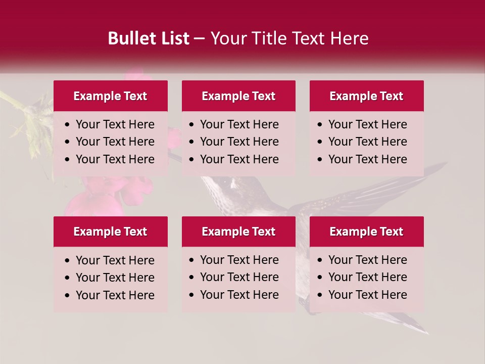 A Hummingbird With A Pink Flower In Its Beak PowerPoint Template