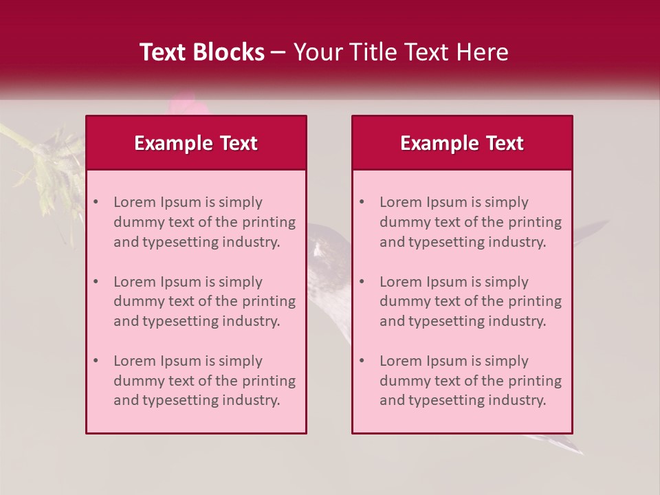 A Hummingbird With A Pink Flower In Its Beak PowerPoint Template