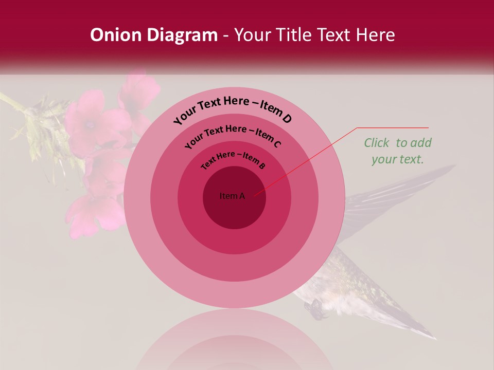 A Hummingbird With A Pink Flower In Its Beak PowerPoint Template