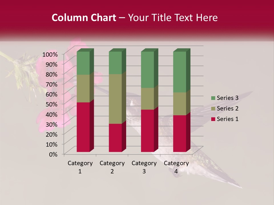 A Hummingbird With A Pink Flower In Its Beak PowerPoint Template