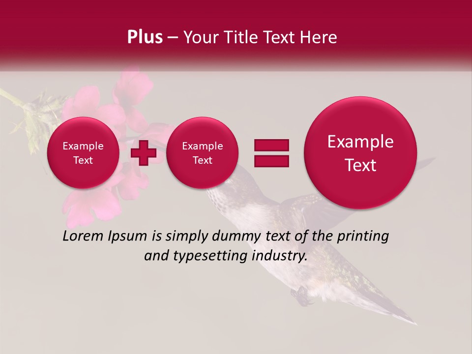 A Hummingbird With A Pink Flower In Its Beak PowerPoint Template