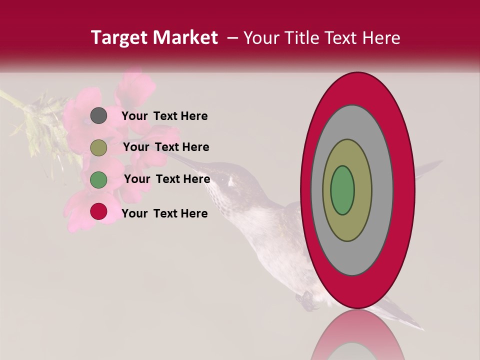 A Hummingbird With A Pink Flower In Its Beak PowerPoint Template