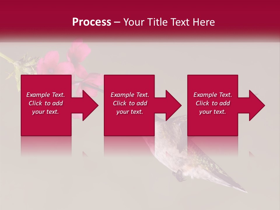 A Hummingbird With A Pink Flower In Its Beak PowerPoint Template