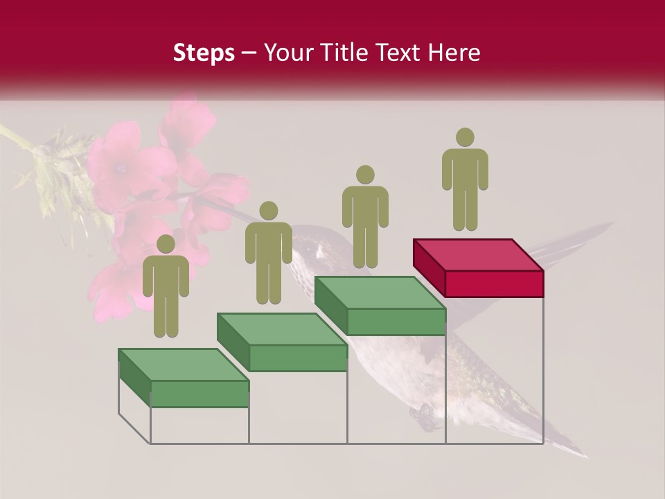 A Hummingbird With A Pink Flower In Its Beak PowerPoint Template