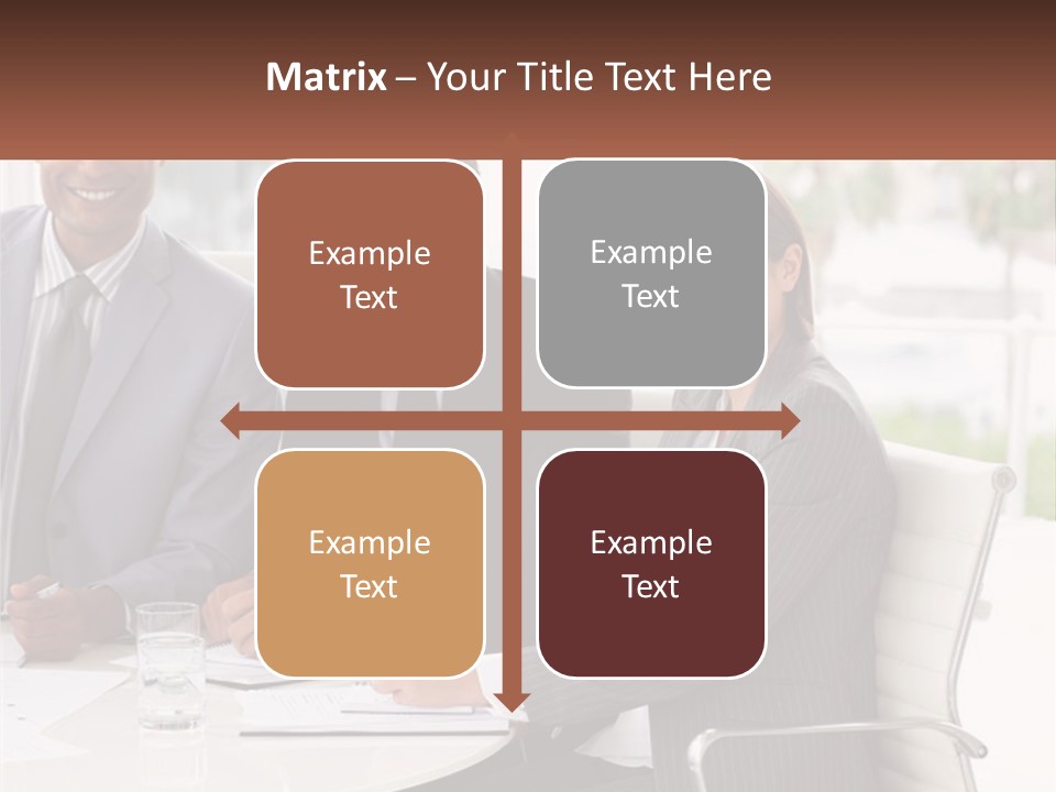 A Group Of Business People Sitting At A Table PowerPoint Template