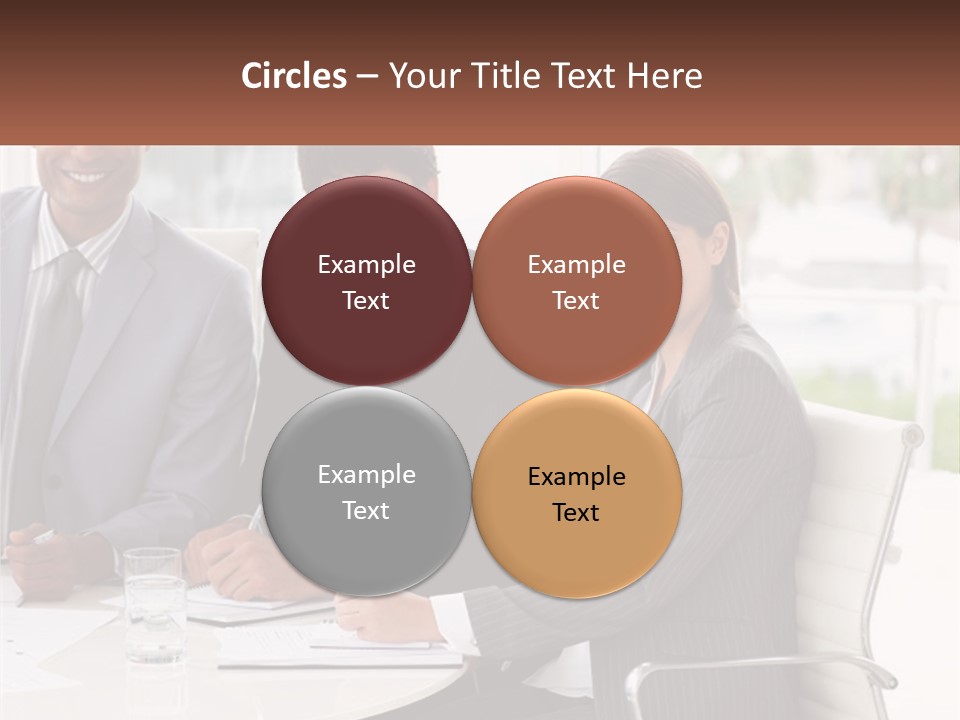 A Group Of Business People Sitting At A Table PowerPoint Template