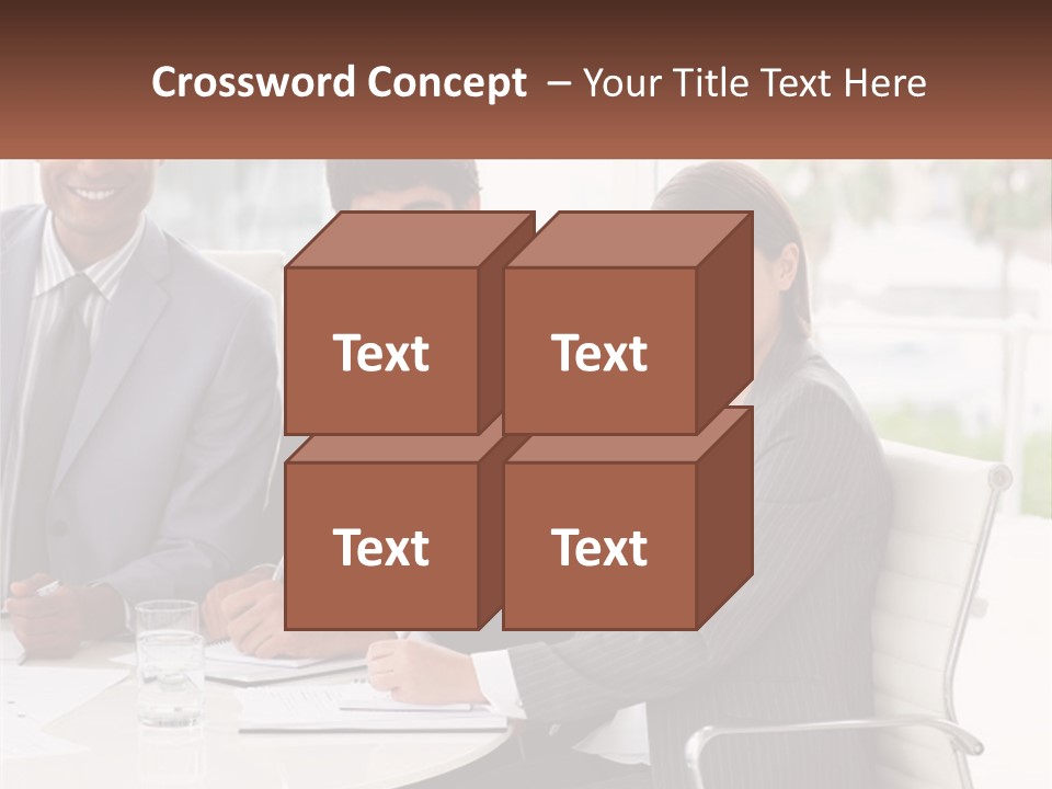 A Group Of Business People Sitting At A Table PowerPoint Template