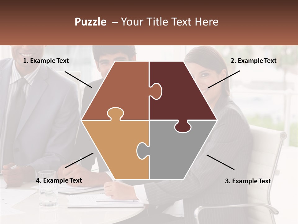 A Group Of Business People Sitting At A Table PowerPoint Template