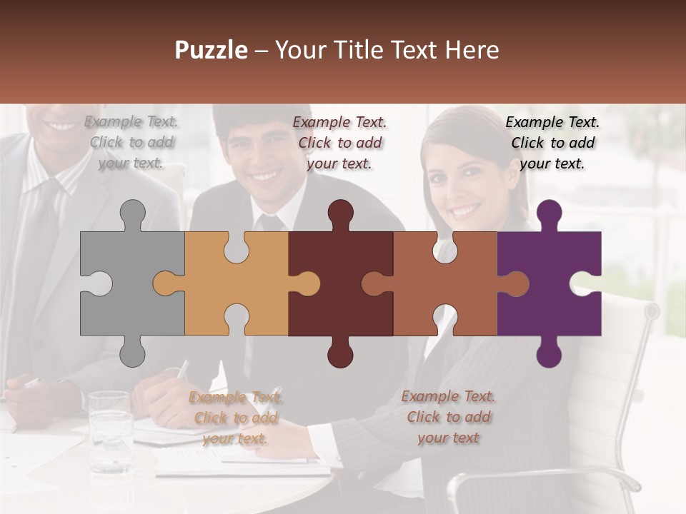 A Group Of Business People Sitting At A Table PowerPoint Template